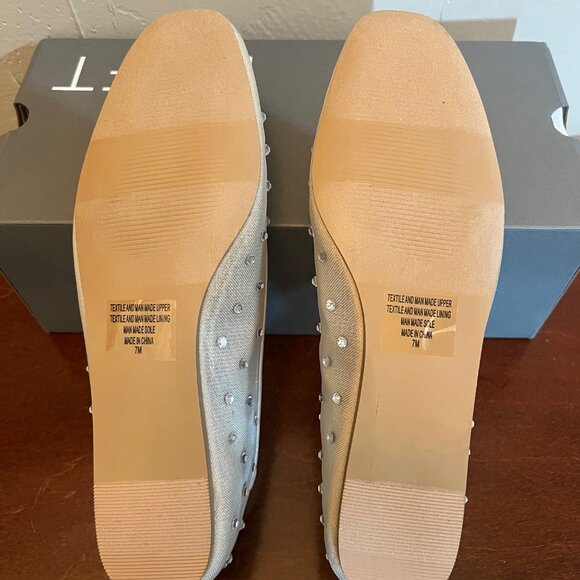 NEW Women's Loft Sparkle Rhinestone Mesh Ballet Flats in Blush Sparkle - Size 7 - Picture 7 of 8